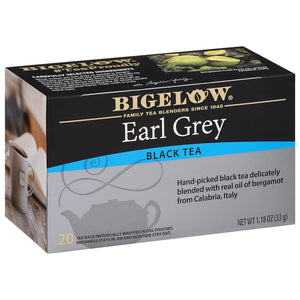 Bigelow Earl Grey Black Tea, Caffeinated, 20 Count Box, Pack of 6, 120 Total Tea Bags
