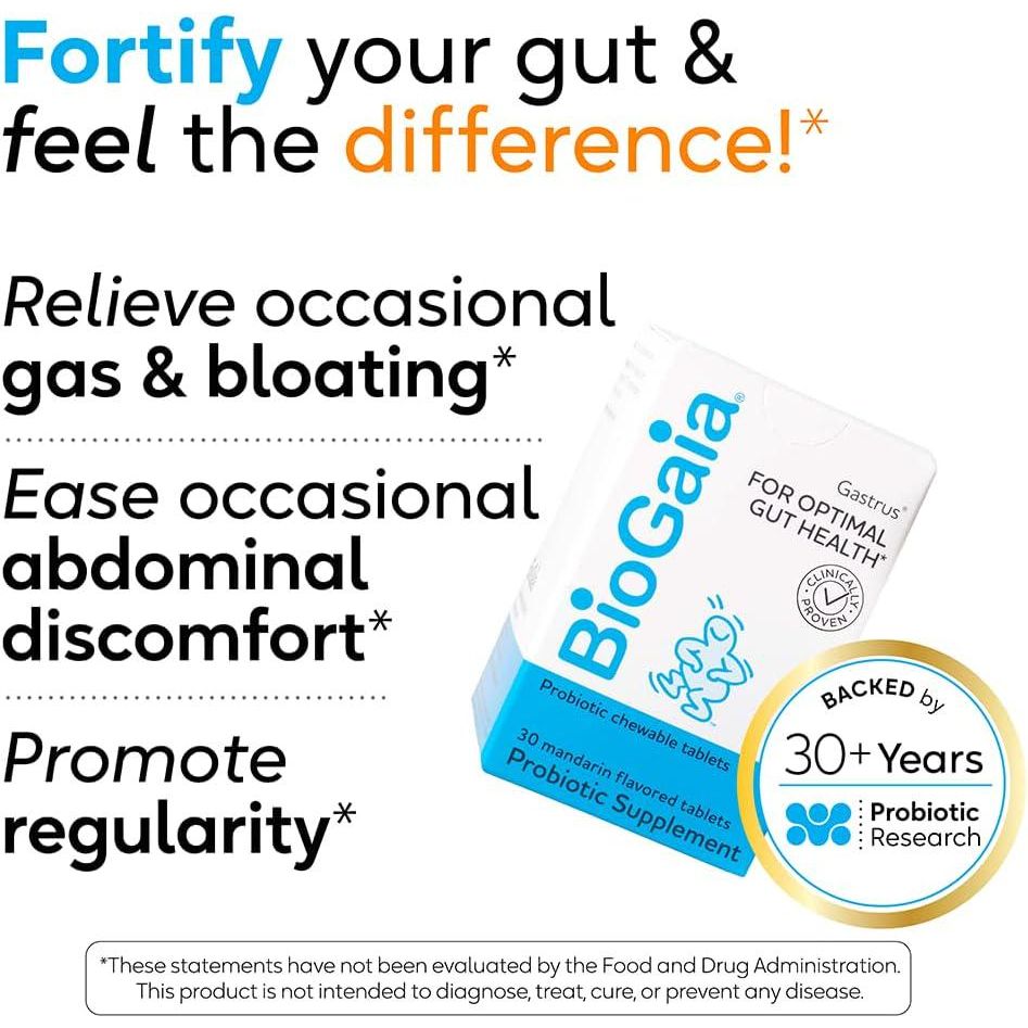 BioGaia Gastrus Gut Health Probiotic | Eases Abdominal Discomfort, Gas And Bloating | Promotes Regularity And A Healthy Gut | Contributes To A Balanced Microbiome | Backed By 30 Years Of Research,