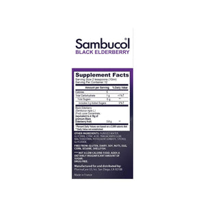 Sambucol Black Elderberry Sugar Free Immune Syrup 120ml,896116001105