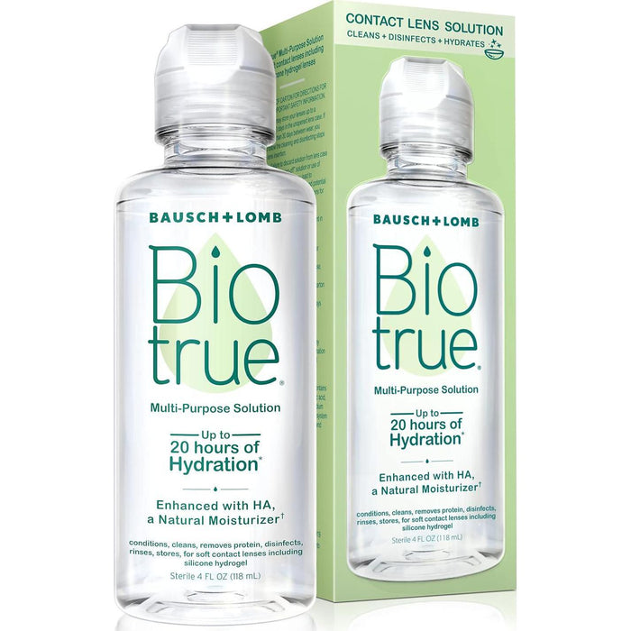 Biotrue Multi-Purpose Contact Lens Solution, 4 fl oz, Hydrates and Cleans Soft Contact Lenses, All-Day Comfort