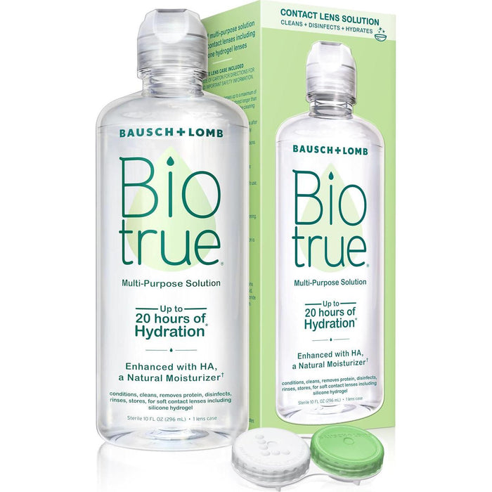 Biotrue Contact Lens Solution, Multi-Purpose Solution for Soft Contact Lenses, Lens Case Included, 10oz