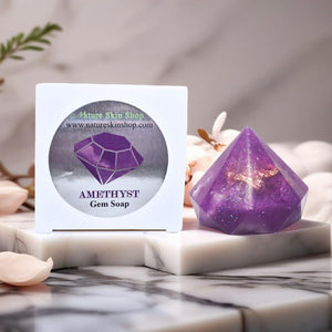Nature Skin Shop Birthstone Gem Soap, Amethyst Scent, Unique Gift