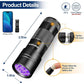 Black Light UV Light Flashlight: Vansky 395nm 12 LED 2 Pack Ultraviolet Blacklight Flashlight Mini Powerful Pet Urine Detector For Dog/Cat, Carpet Dry Stains Detection, Spot Scorpions, Resin Curing,