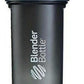 BlenderBottle Classic V2 Shaker Bottle, Perfect for Protein Shakes and Pre-Workout, 20oz, Clear/Black