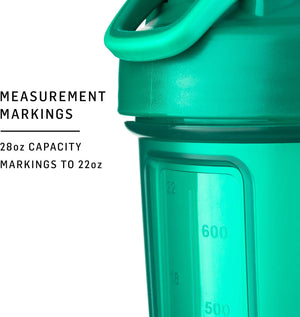 BlenderBottle Classic V2 Shaker Bottle, 28oz, Perfect for Protein Shakes & Pre-Workout, Clear/Black