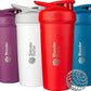 BlenderBottle Strada Shaker Cup, Insulated Stainless Steel Water Bottle with Wire Whisk, 24oz, White