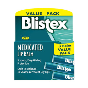 Blistex Medicated SPF 15 Lip Balm (Pack Of 3) 4.25g Each,041388000466
