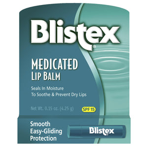 Blistex Medicated Lip Balm, 0.15 Ounce, (Pack Of 24) Prevent Dryness And Chapping, SPF 15 Sun Protection, Seals In Moisture, Hydrating Lip Balm, Easy Glide Formula For Full Coverage,
