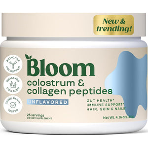 Bloom Nutrition Bovine Colostrum Powder, Supports Gut Health, Immune Support, Hair Growth, Unflavored, 25 Servings