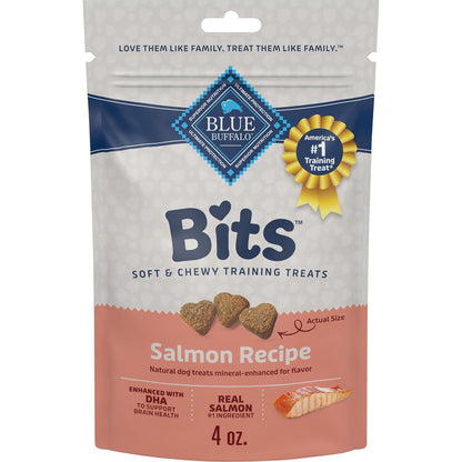 Blue Buffalo Bits Training Dog Treats with DHA Natural Salmon Recipe Soft Chews 4 oz Bag