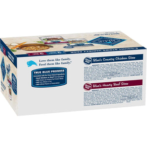Blue Buffalo Blue's Stew Wet Dog Food Variety Pack 6 Cans 12.5 oz Hearty Beef and Country Chicken