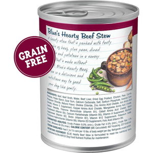 Blue Buffalo Blues Stew Wet Dog Food Beef Stew Grain Free 12.5 oz Cans Pack of 12