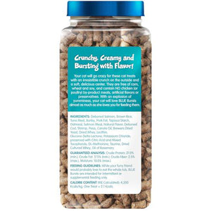 Blue Buffalo Bursts Cat Treats Savory Seafood 12 oz Tub Crunchy Outside Creamy Inside Ideal for Training