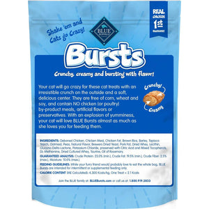 Blue Buffalo Bursts Cat Treats, Crunchy + Creamy, Paw Lickin’ Chicken, 5 oz Training Reward