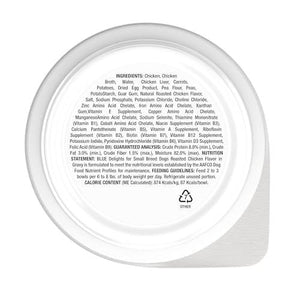 Blue Buffalo Delights Wet Dog Food Small Breed Rotisserie Chicken Gravy 3.5 oz Cups 12 Count