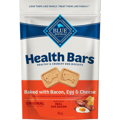 Blue Buffalo Health Bars Dog Treats Bacon Egg and Cheese Flavor 16 oz Oven Baked Biscuits