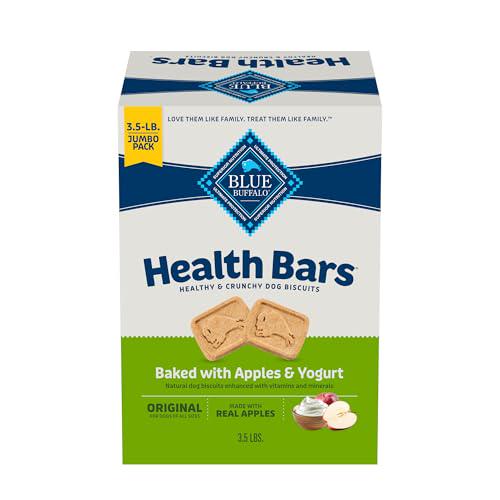 Blue Buffalo Health Bars Dog Treats, 3 lb Bag, Apple & Yogurt, Oven-Baked Crunchy Biscuits