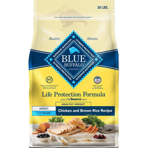 Blue Buffalo Life Protection Dry Dog Food 30 lb Chicken and Brown Rice Healthy Weight Adult Formula