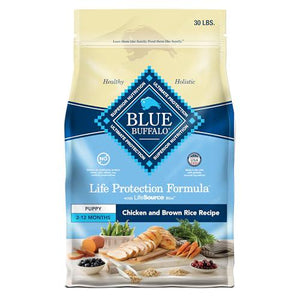 Blue Buffalo Puppy Dry Dog Food 30 lb Bag Life Protection Formula with Chicken and Brown Rice for Growth Support