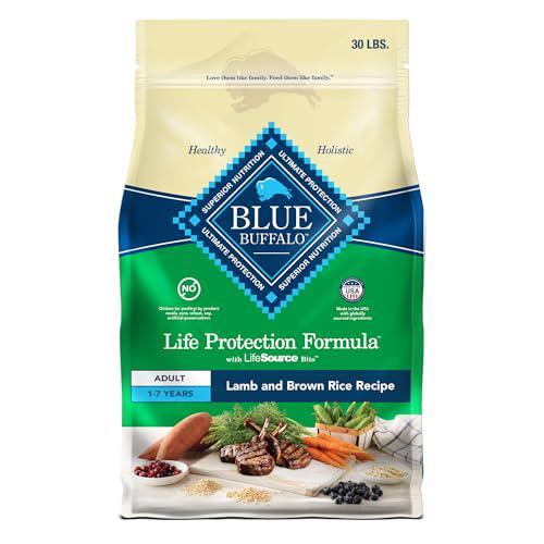 Blue Buffalo Life Protection Dry Dog Food, Adult Lamb & Brown Rice, Natural Ingredients, Muscle Support, 30 lb Bag