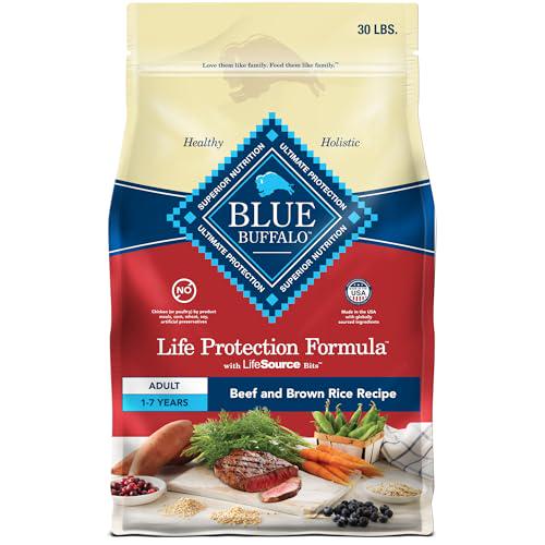 Blue Buffalo Life Protection Dry Dog Food Adult Beef and Brown Rice 30 lb Bag Natural Ingredients