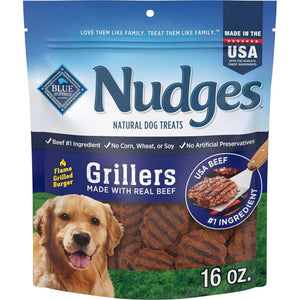 Blue Buffalo Nudges Grillers Beef Dog Treats 16 oz Natural Soft Chews for Dogs