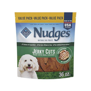 Blue Buffalo Nudges Jerky Cuts Dog Treats Chicken Recipe Natural High Protein Soft Chews for Dogs Training or Reward