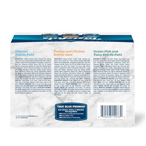Blue Buffalo Tastefuls Wet Cat Food Pate Variety Pack 5.5 oz Cans 24 Count Chicken Turkey Ocean Fish Tuna