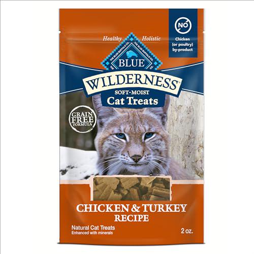 Blue Buffalo Wilderness Soft Cat Treats 2oz, Chicken & Turkey Recipe, Protein-Rich Grain-Free Training Snacks