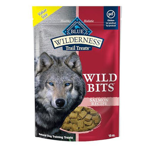 Blue Buffalo Wilderness Wild Bits Salmon Recipe 10 oz Grain Free Training Dog Treats High Protein