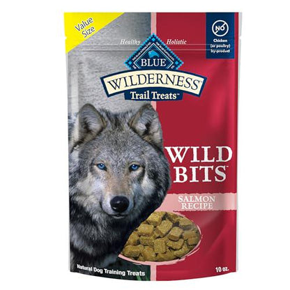 Blue Buffalo Wilderness Wild Bits Salmon Recipe 10 oz Grain Free Training Dog Treats High Protein