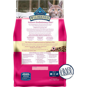 Blue Buffalo Wilderness Adult Dry Cat Food, Grain-Free, High Protein, Salmon Recipe, 5 lb Bag