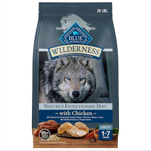 Blue Buffalo Wilderness Adult Dry Dog Food 28 lb Chicken Recipe High Protein Natural Kibble