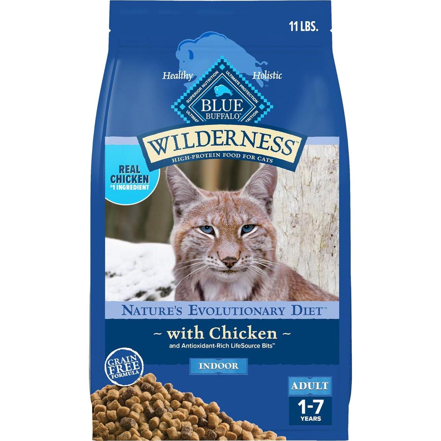 Blue Buffalo Wilderness Cat Food Chicken 11 lb Grain Free High Protein Natural Dry Food for Adults
