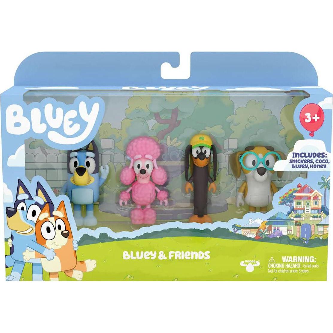 Bluey Figure 4 Pack - Friends Pack, Multicolor (13014),
