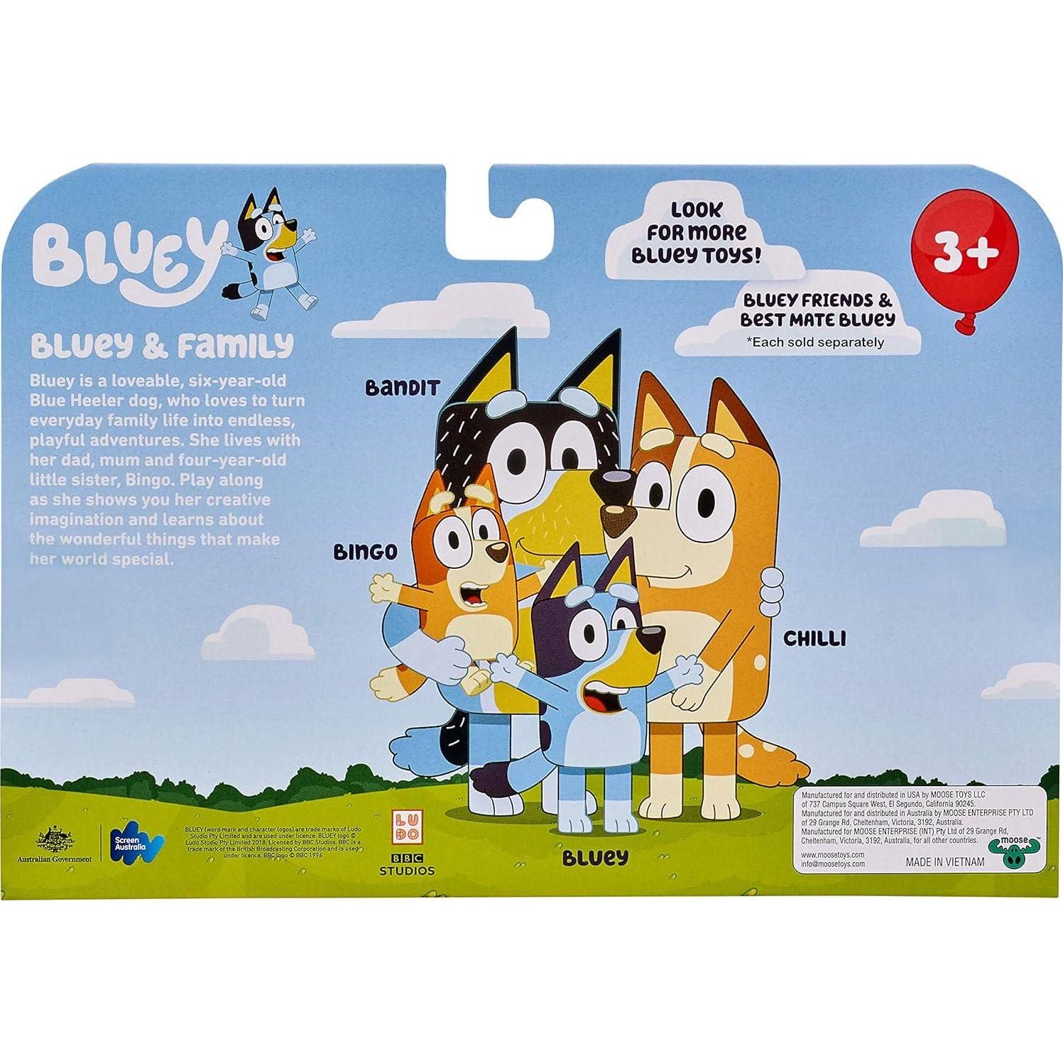 Bluey Figure 4 Pack - Family Pack, Multicolor (13009),