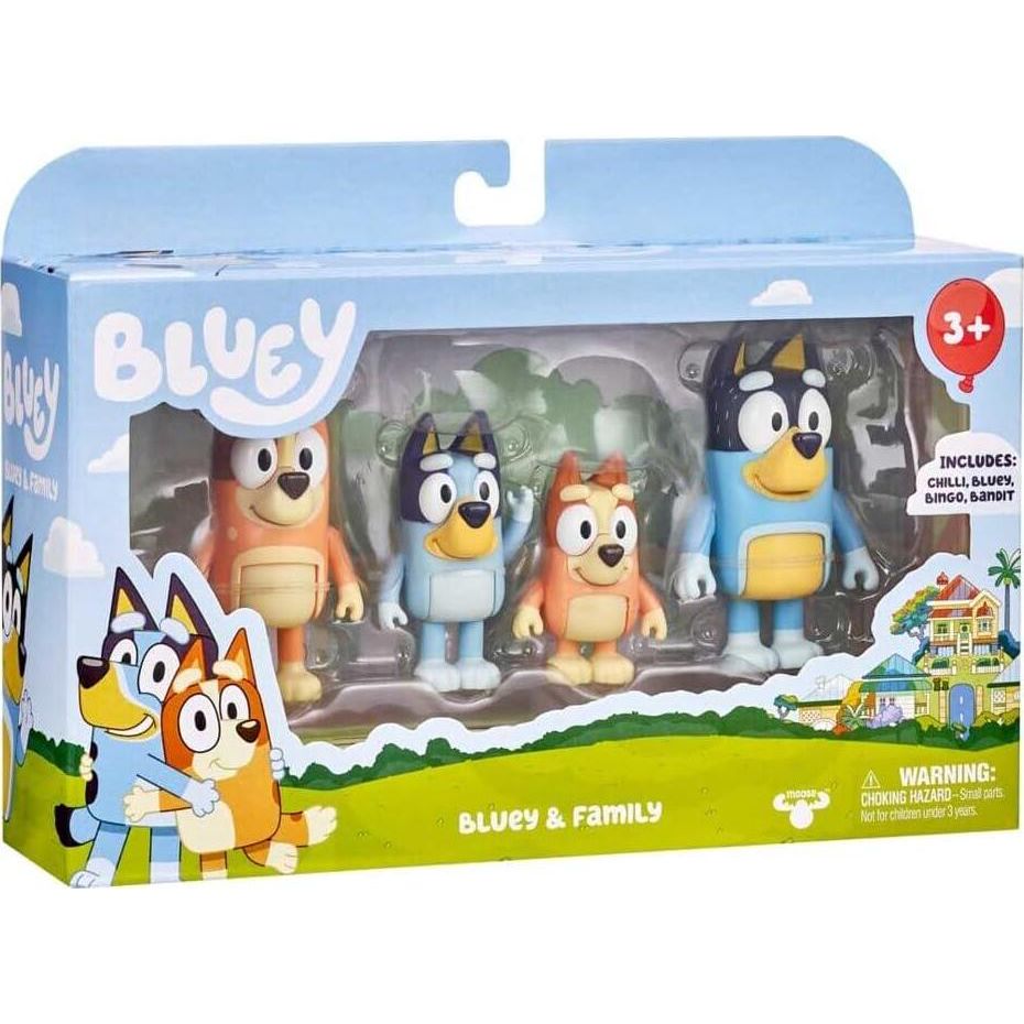 Bluey Figure 4 Pack - Family Pack, Multicolor (13009),