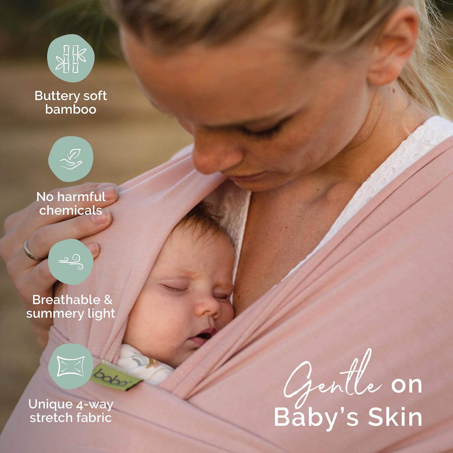 Boba Baby Wrap Carrier - Original Baby Carrier Wrap Sling For Newborns - Baby Wearing Essentials - Newborn Wrap Swaddle Holder, Newborn To Toddler Infant Sling (Serenity Bloom),