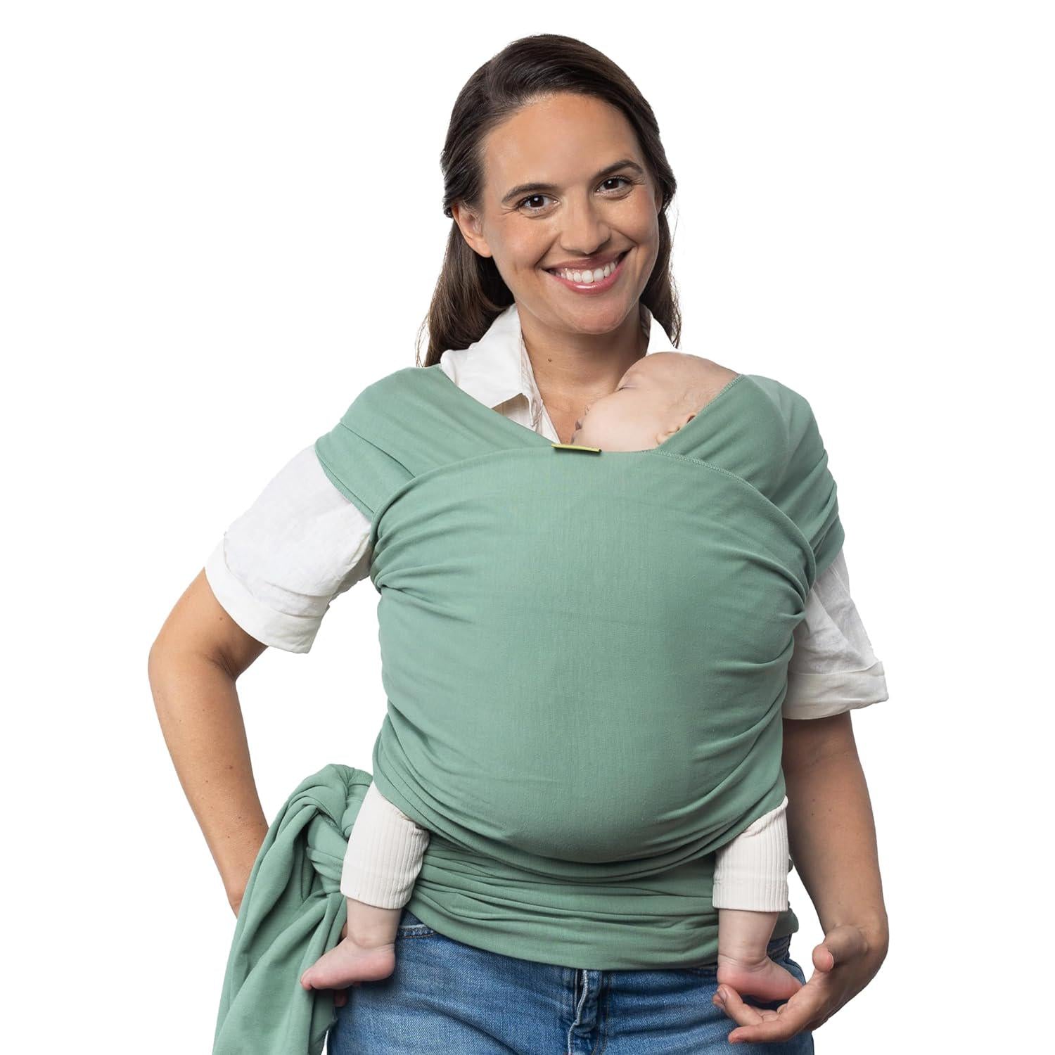 Boba Baby Wrap Carrier - Original Baby Carrier Wrap, Baby Sling For Newborns - Baby Wearing Essentials - Newborn Wrap Swaddle Holder, Newborn To Toddler Infant Baby Sling, 7-35 Lbs (Sage Green),