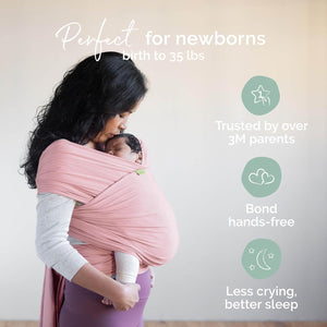 Boba Baby Wrap Carrier - Original Baby Carrier Wrap Sling For Newborns - Baby Wearing Essentials - Newborn Wrap Swaddle Holder, Newborn To Toddler Infant Sling (Serenity Bloom),