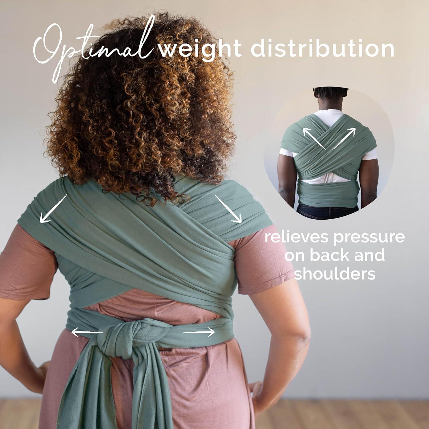 Boba Baby Wrap Carrier - Original Baby Carrier Wrap, Baby Sling For Newborns - Baby Wearing Essentials - Newborn Wrap Swaddle Holder, Newborn To Toddler Infant Baby Sling, 7-35 Lbs (Sage Green),