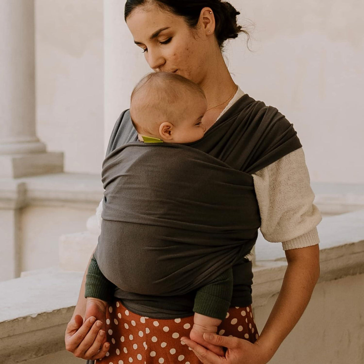 Boba Baby Wrap Carrier - Original Baby Carrier Wrap Sling For Newborns - Baby Wearing Essentials - Newborn Wrap Swaddle Holder, Newborn To Toddler Infant Sling (Organic Dark Grey),