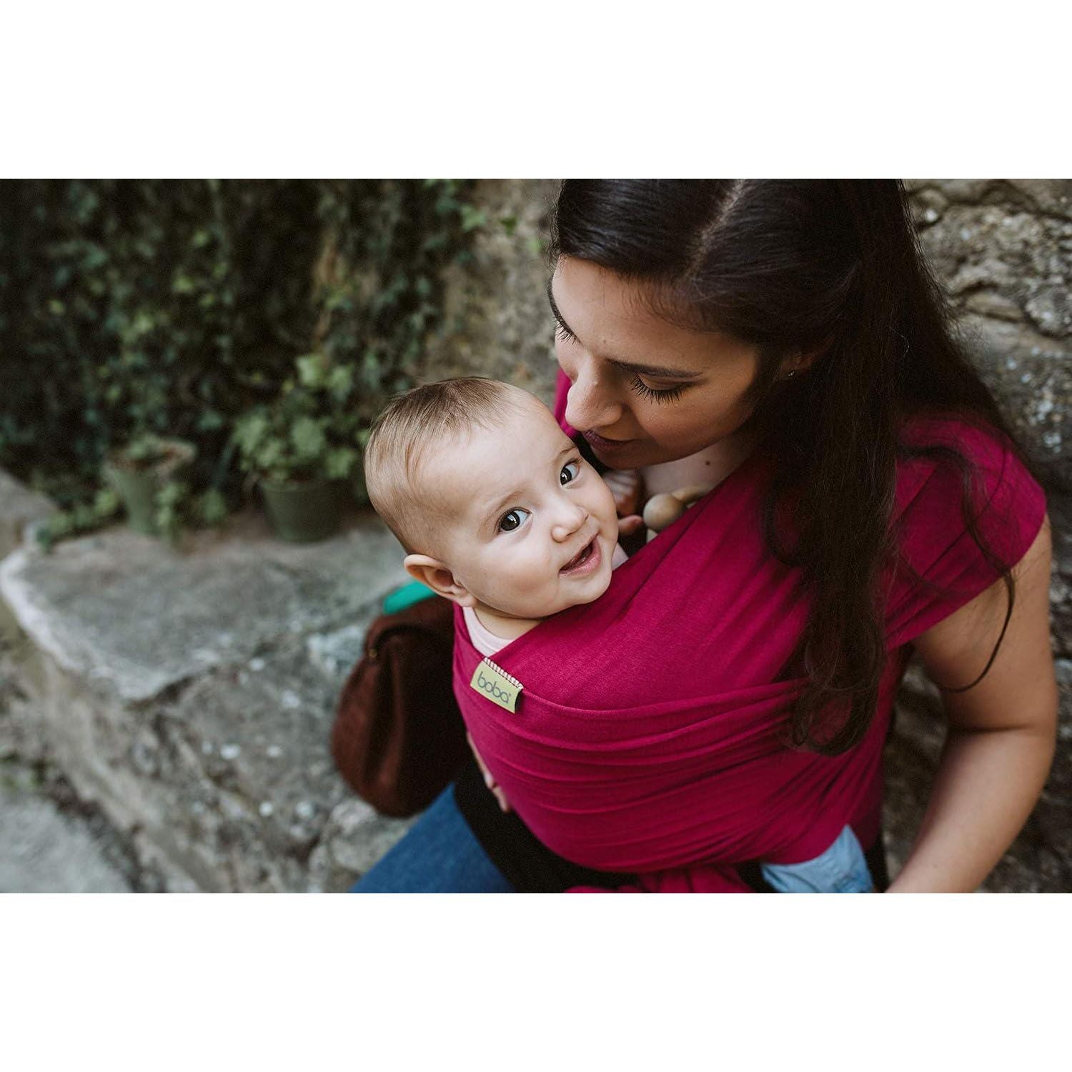 Boba Baby Wrap Carrier - Original Baby Carrier Wrap Sling For Newborns - Baby Wearing Essentials - Newborn Wrap Swaddle Holder, Newborn To Toddler Infant Sling (Sangria),