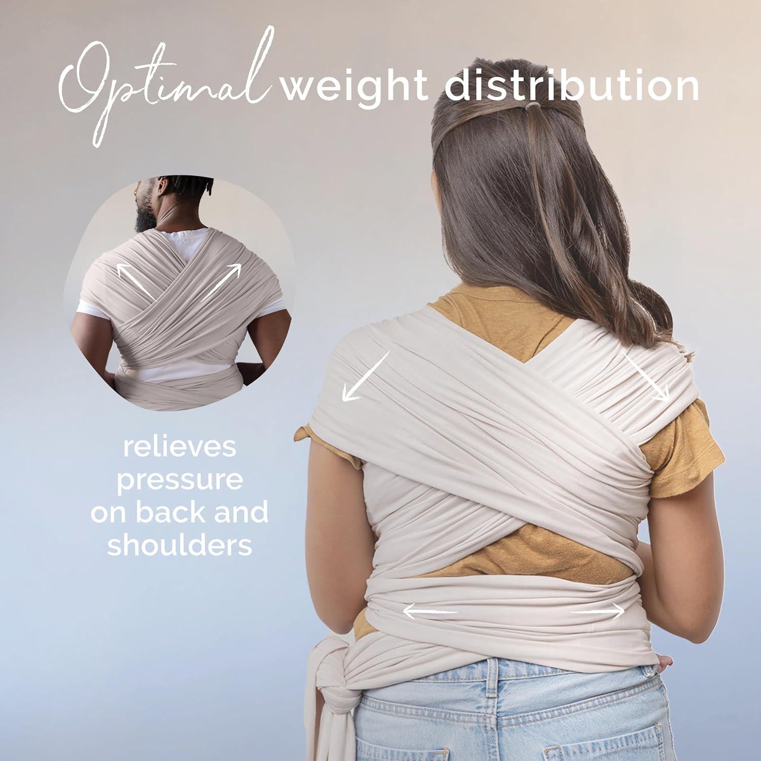 Boba Baby Wrap Carrier - Original Baby Carrier Wrap Sling For Newborns - Baby Wearing Essentials - Newborn Wrap Swaddle Holder, Newborn To Toddler Infant Sling (Serenity Organic Stone),