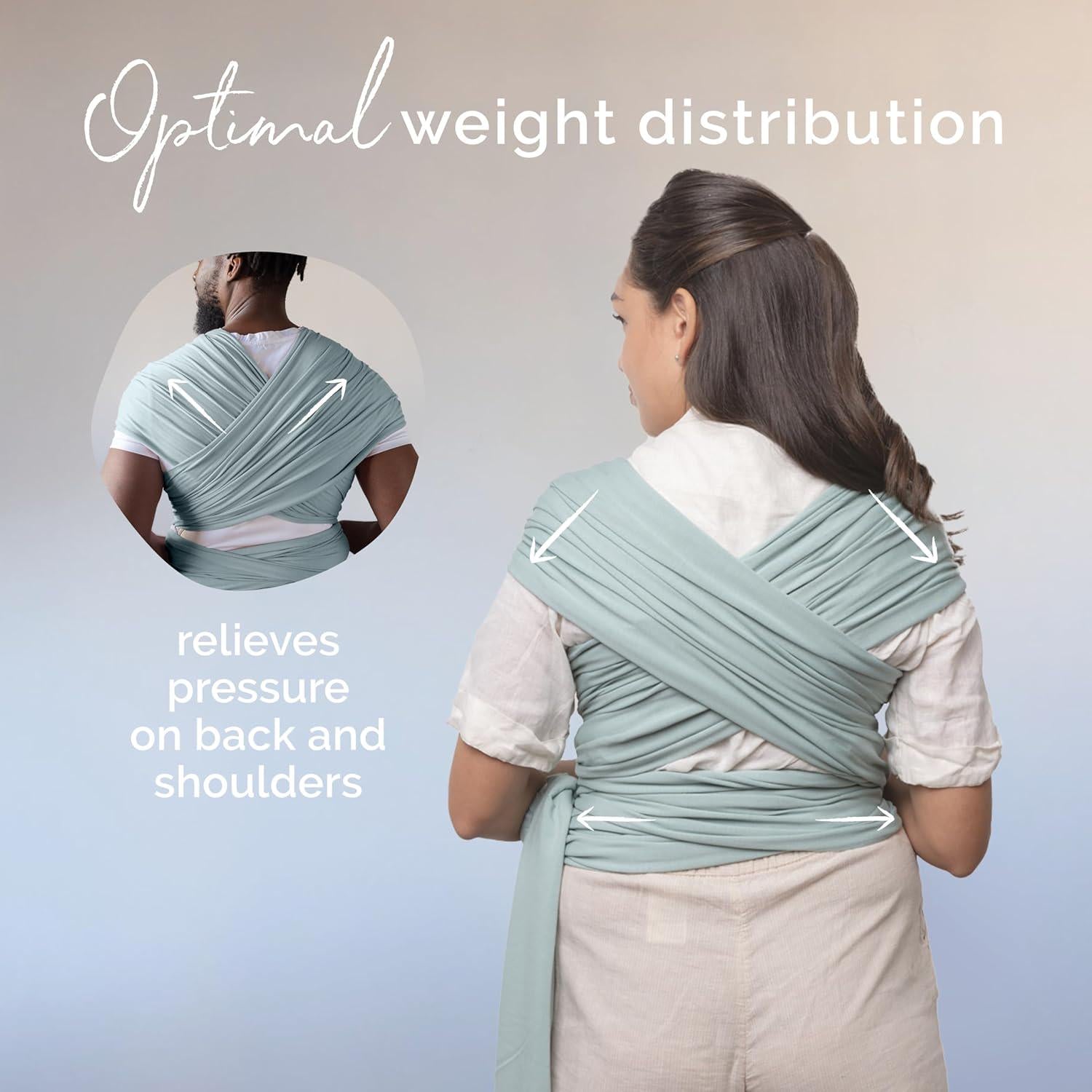 Boba Baby Wrap Carrier - Original Baby Carrier Wrap Sling For Newborns - Baby Wearing Essentials - Newborn Wrap Swaddle Holder, Newborn To Toddler Infant Sling (Serenity Sea Mist),