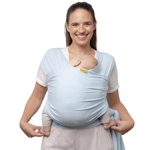 Boba Baby Wrap Carrier - Original Baby Carrier Wrap Sling For Newborns - Baby Wearing Essentials - Newborn Wrap Swaddle Holder, Newborn To Toddler Infant Sling (Serenity Light Blue),