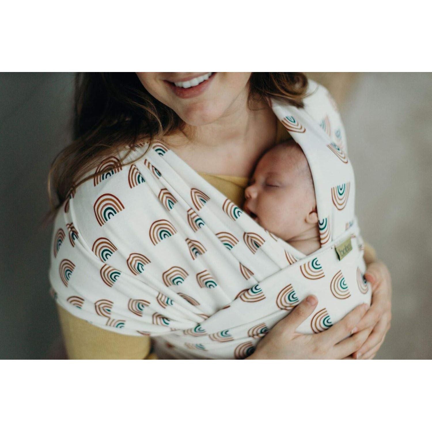 Boba Baby Wrap Carrier - Original Baby Carrier Wrap Sling For Newborns - Baby Wearing Essentials - Newborn Wrap Swaddle Holder, Newborn To Toddler Infant Sling (Serenity Rainbows),
