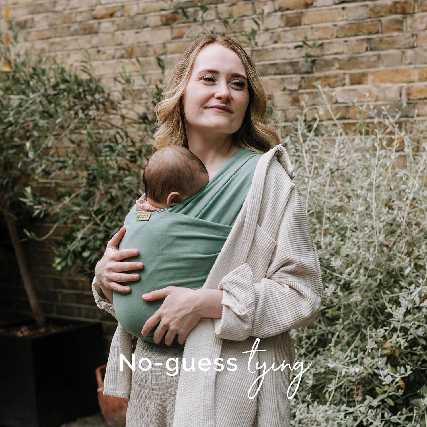 Boba Baby Wrap Carrier - Original Baby Carrier Wrap, Baby Sling For Newborns - Baby Wearing Essentials - Newborn Wrap Swaddle Holder, Newborn To Toddler Infant Baby Sling, 7-35 Lbs (Sage Green),
