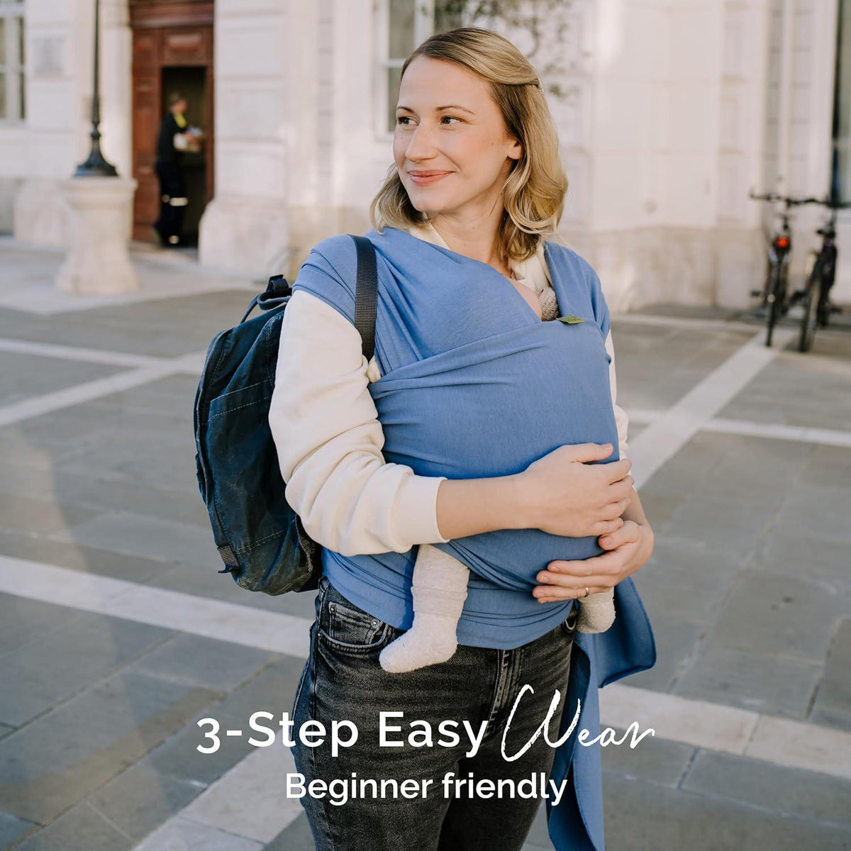 Boba Baby Wrap Carrier Newborn To Toddler - Stretchy Baby Wraps Carrier - Baby Sling - Hands-Free Baby Carrier Wrap - Baby Carrier Sling - Baby Carrier Newborn To Toddler 7-35 Lbs (Vintage Navy Blue),