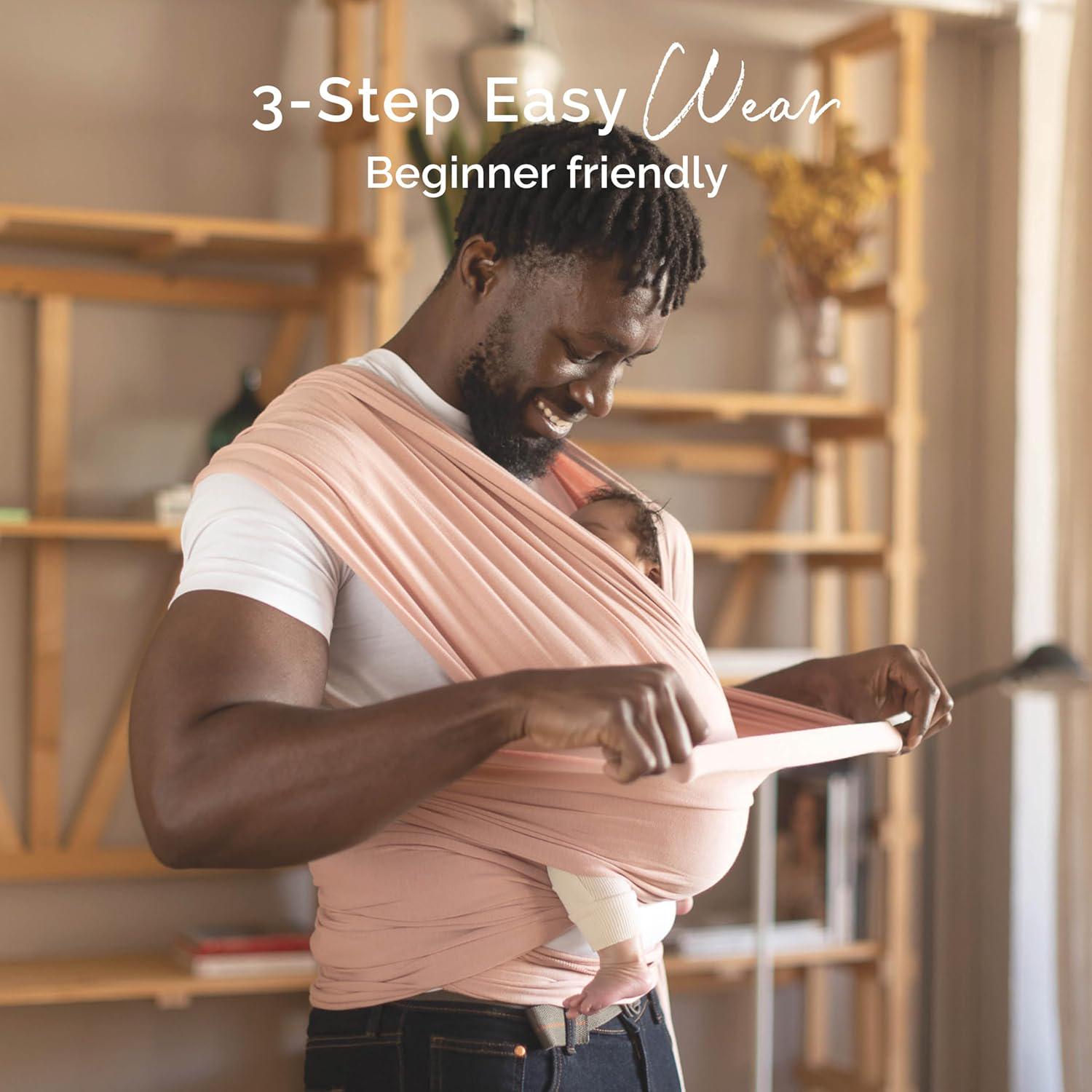 Boba Baby Wrap Carrier - Original Baby Carrier Wrap Sling For Newborns - Baby Wearing Essentials - Newborn Wrap Swaddle Holder, Newborn To Toddler Infant Sling (Serenity Bloom),